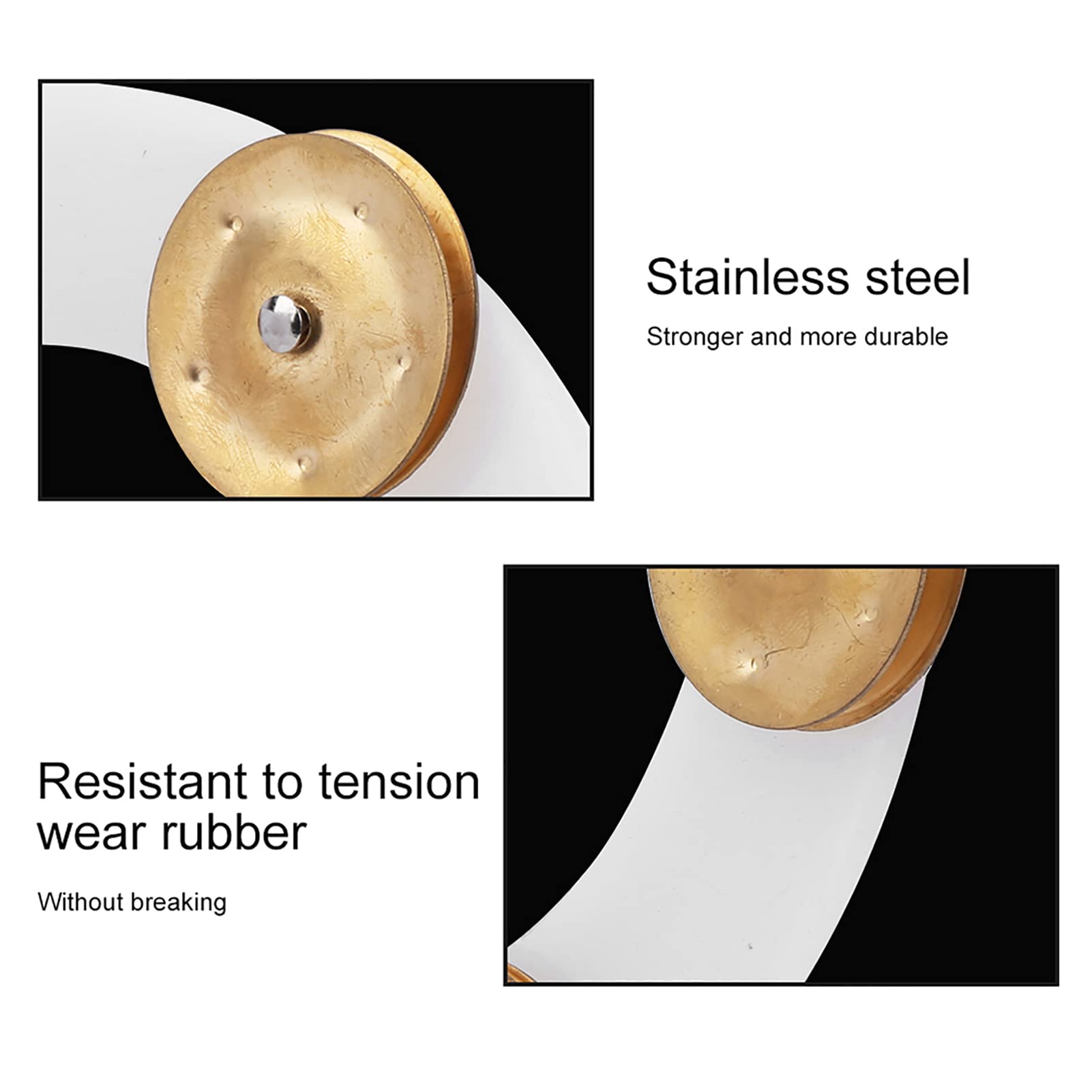 Drum Cymbals Hi Hat Tambourine, Drum Set Stainless Steel Bells Percussion Instrument Accessories (Gold)