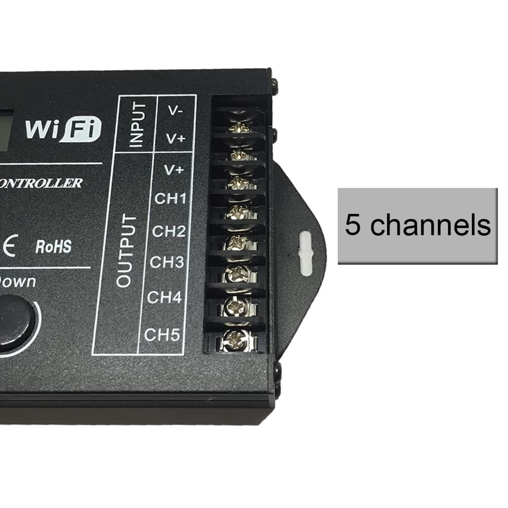 DC 12V 24V WiFi RGB Zeit programmierbar LED Controller TC421 5 Kanäle 20A Common Anode Programmierbar LED Strip Dimmer