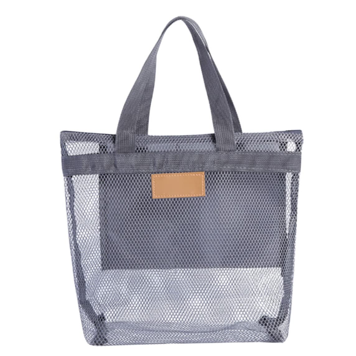 CAKEEYUM Mesh Shower Caddy Portable Hanging Quick Dry Bath Tote Organizer for Beach Swimming Grey Portable Bathtub Bag