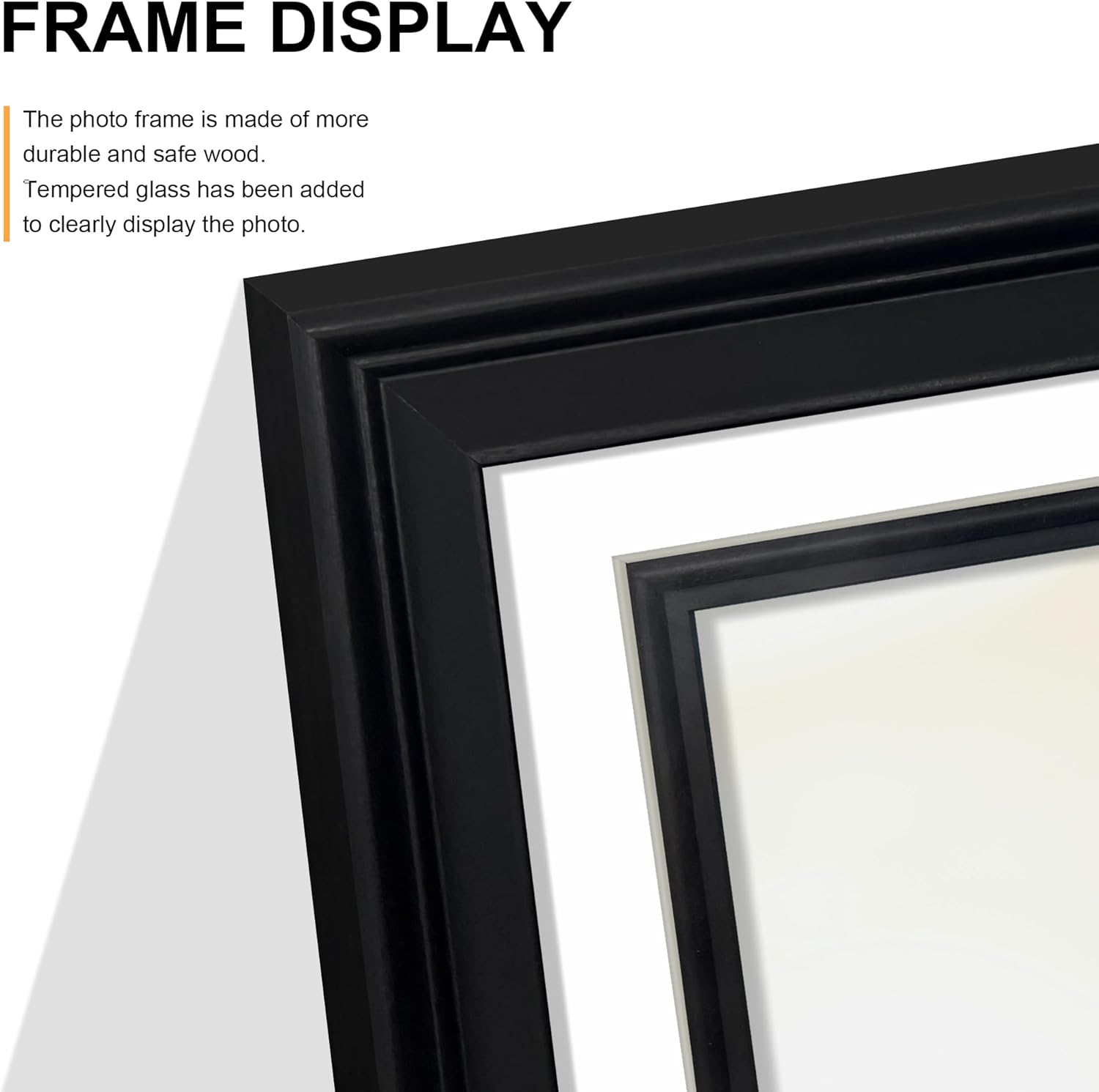 iRahmen 5x7 Collage Picture Frame with Tempered Glass - Wood Photo Frames Display Four 5 x 7 Pictures with Mat, Home Decor Wall Mount, Black