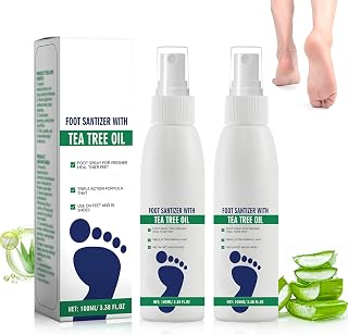 Nmoiat 2-Pack Tea Tree Oil Foot Spray for Shoes & Feet - Anti-Odor Sanitizer, Quick-Dry, Travel-Friendly 100ml