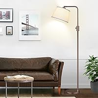 Vista 7 de Nintiue [Actualizada] Lámpara de pie regulable, bombilla LED Edison de 1000 lúmenes incluida, lámpara de pie moderna de arco alto marrón para sala