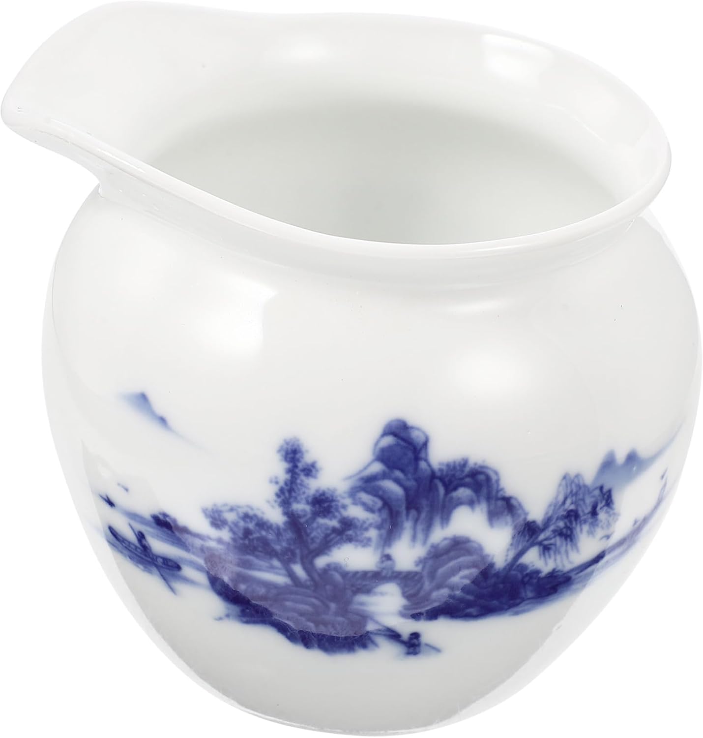 Blue and White Ceramic Gravy Boat Dripless Serving Sauce Jug Xmas