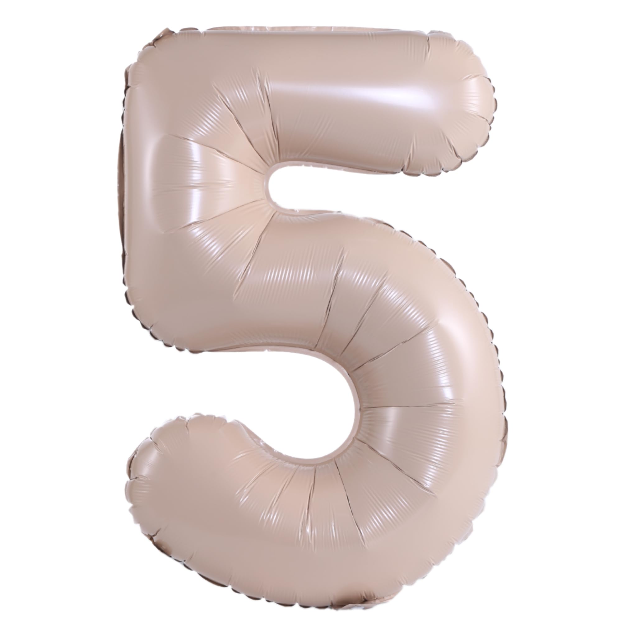 YPSelected 32 Inch Large Foil Helium Number Balloon Birthday Wedding Party 0-9 (Cream, 5)