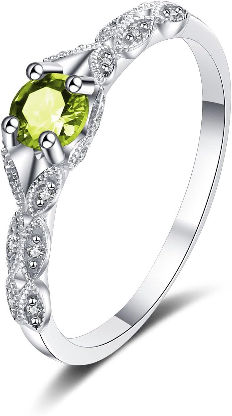 925 Sterling Silver Court Style Ring for Women, Fashion Amethyst/Peridot/Garnet Rings, Lovely Anniversary, Birthday, Valentine’s Day Present