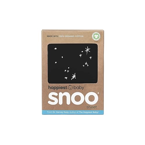 Miniatura 6 de Happiest Baby SNOO - Sábana bajera ajustable para cuna, 100 % algodón orgánico, para colchón de cuna SNOO (galaxia negra)