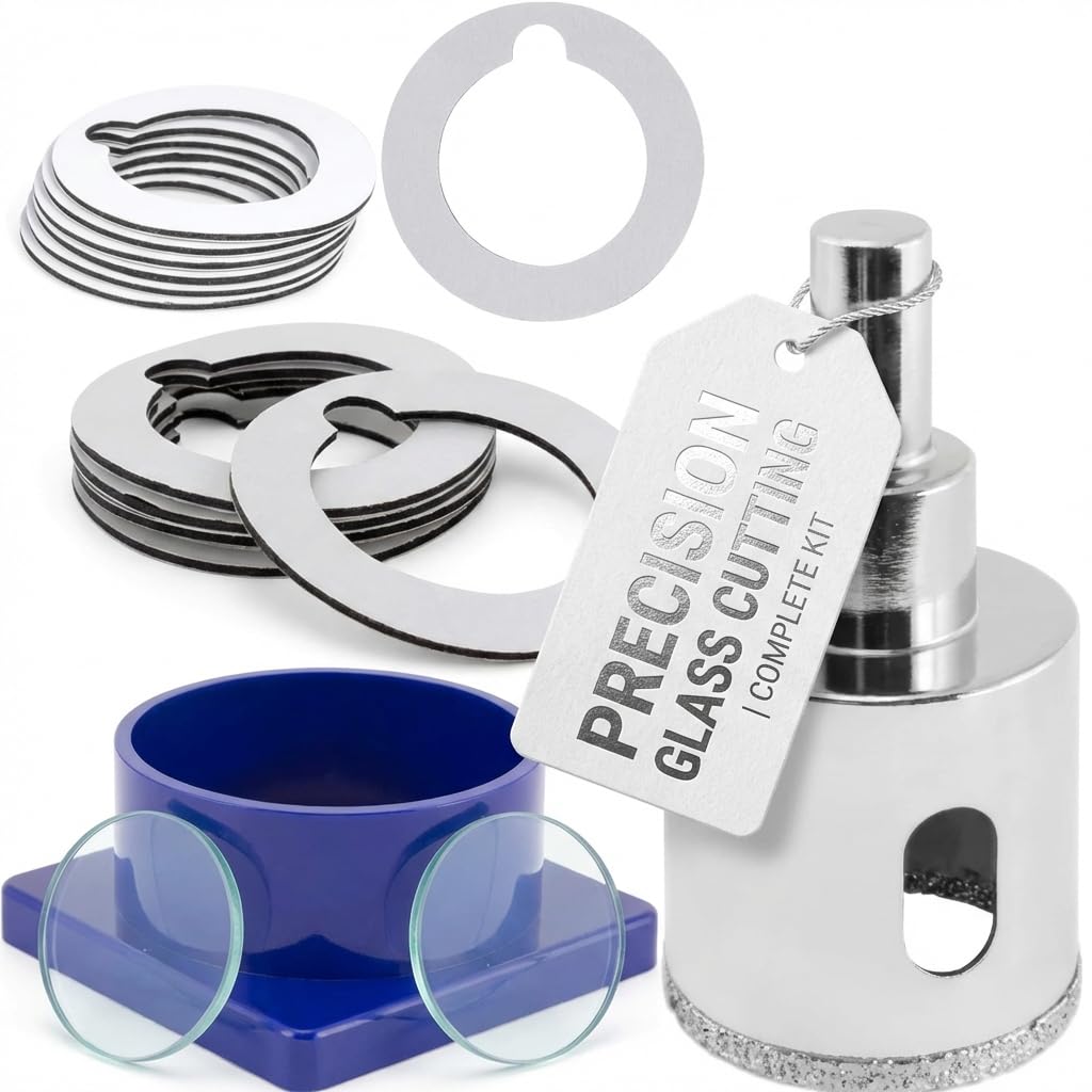 Drilax 1-3/8" Diamond Hole Saw Kit with Water Delivery & Guide | for Granite & Quartz Countertops | Ceramic, Porcelain & Glass Tile Drill Bit |