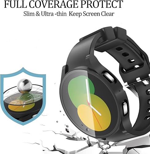 Miniatura 2 de HASDON Paquete de 2 Funda compatible con Samsung Galaxy Watch 5Galaxy Watch 4 de 1.732 pulgadas con protector de pantalla, carcasa protectora