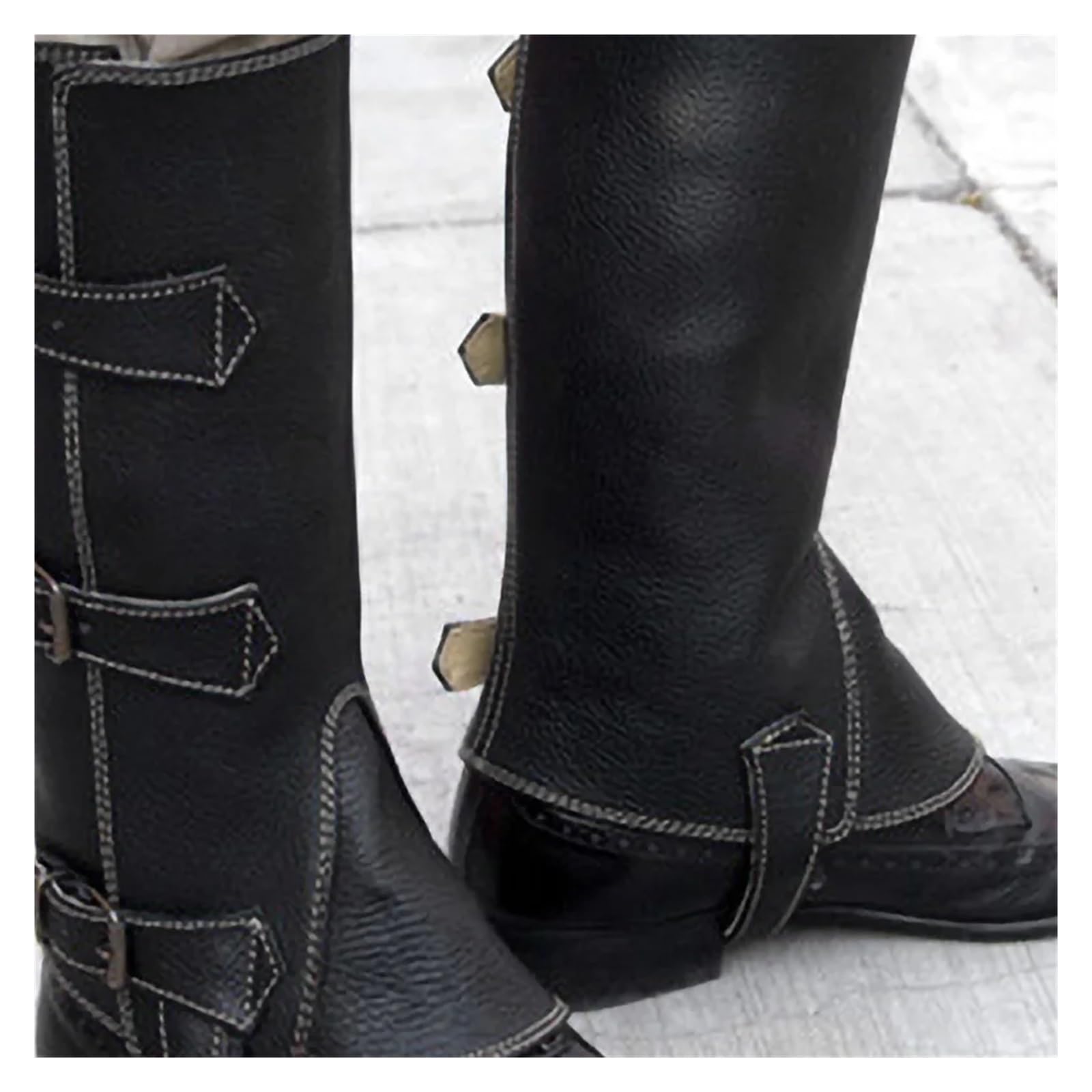 Gambali da equitazione Ghette in pelle for stivali da trekking, motociclista, coprigambe, for uomo e donna