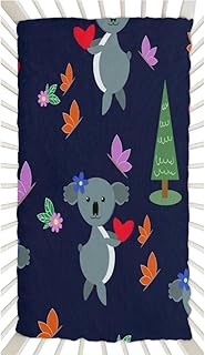 Pretty Koala Crib Sheets for Boys, Girls Machine Washable Soft Cozy Microfiber Fitted Crib Sheet for Standard Crib and Toddler Mattresses Boys Girls 28x52 Inch