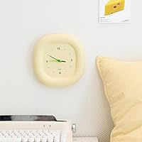 Vista 2 de mooas Cute Mini Analog Marshmallow Clock 6.9 Inch Aesthetic Small Silent Bedside Desk Clock Battery Operated Non-Ticking Shelf Clocks for Décor
