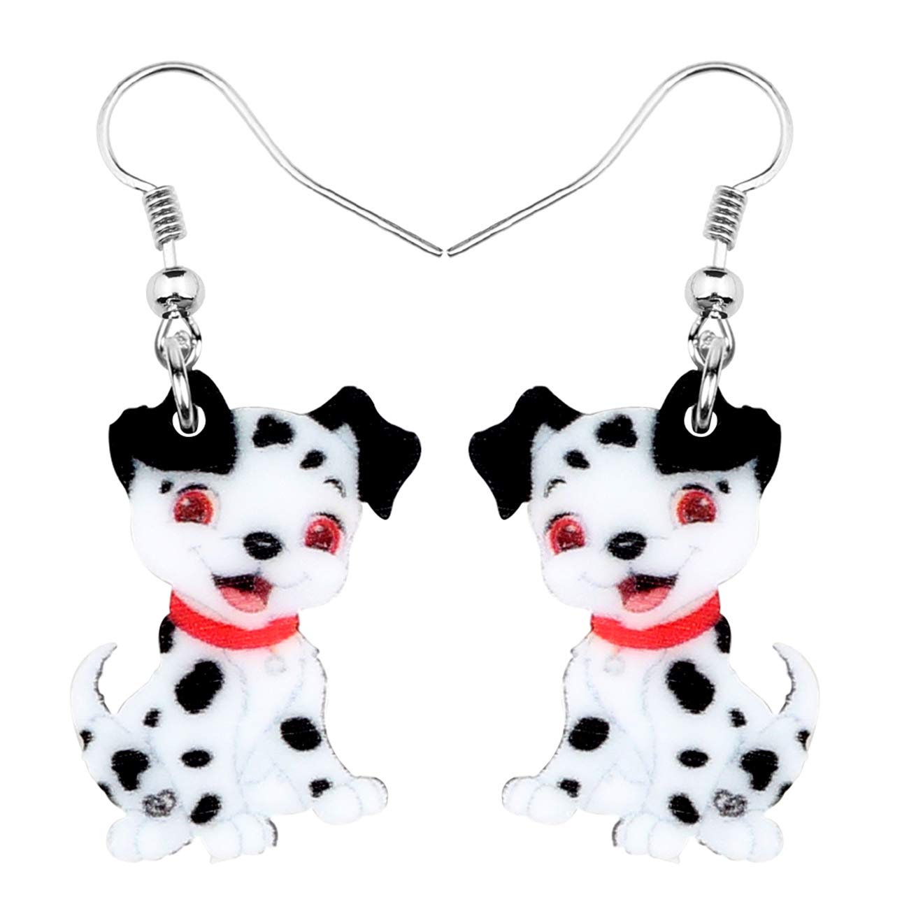 Boucles d'oreilles dalmatien acrylique légères anti-allergie - 7