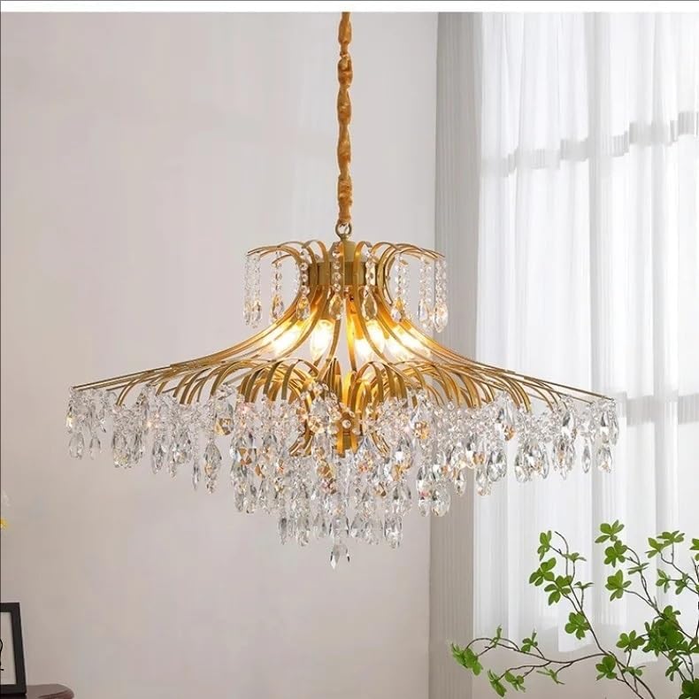 Light Luxury Crystal Light French Retro Living Room Dining Room Bedroom Chandelier American Style Simple Atmosphere,for Decoration