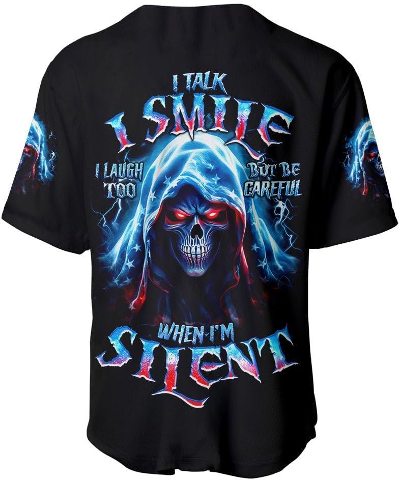 Skull USA Baseball Jersey American Flag Baseball Skull Jersey Mens Womens Short Sleeve America Unisex Jersey Shirt