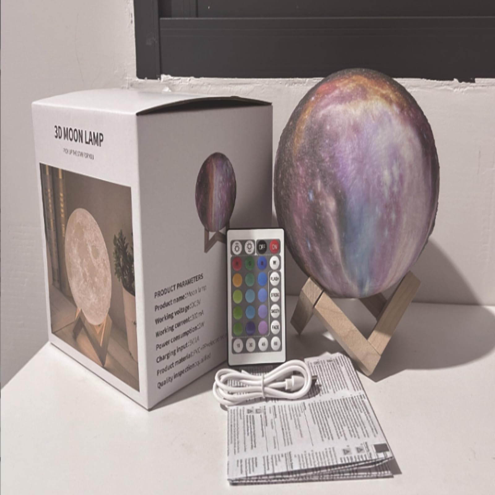 Lámpara de noche de cielo estrellado 3D con control remoto, recargable por USB y enchufable, luz de noche para niños y adultos, decoración de habitación de bebé, ayuda para dormir para bebés, idea de