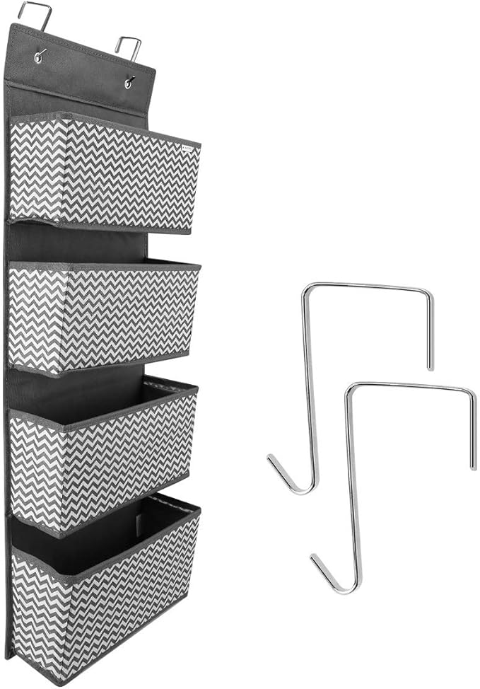 Navaris Over Door Storage Organiser Fabric Hanging Storage Baskets