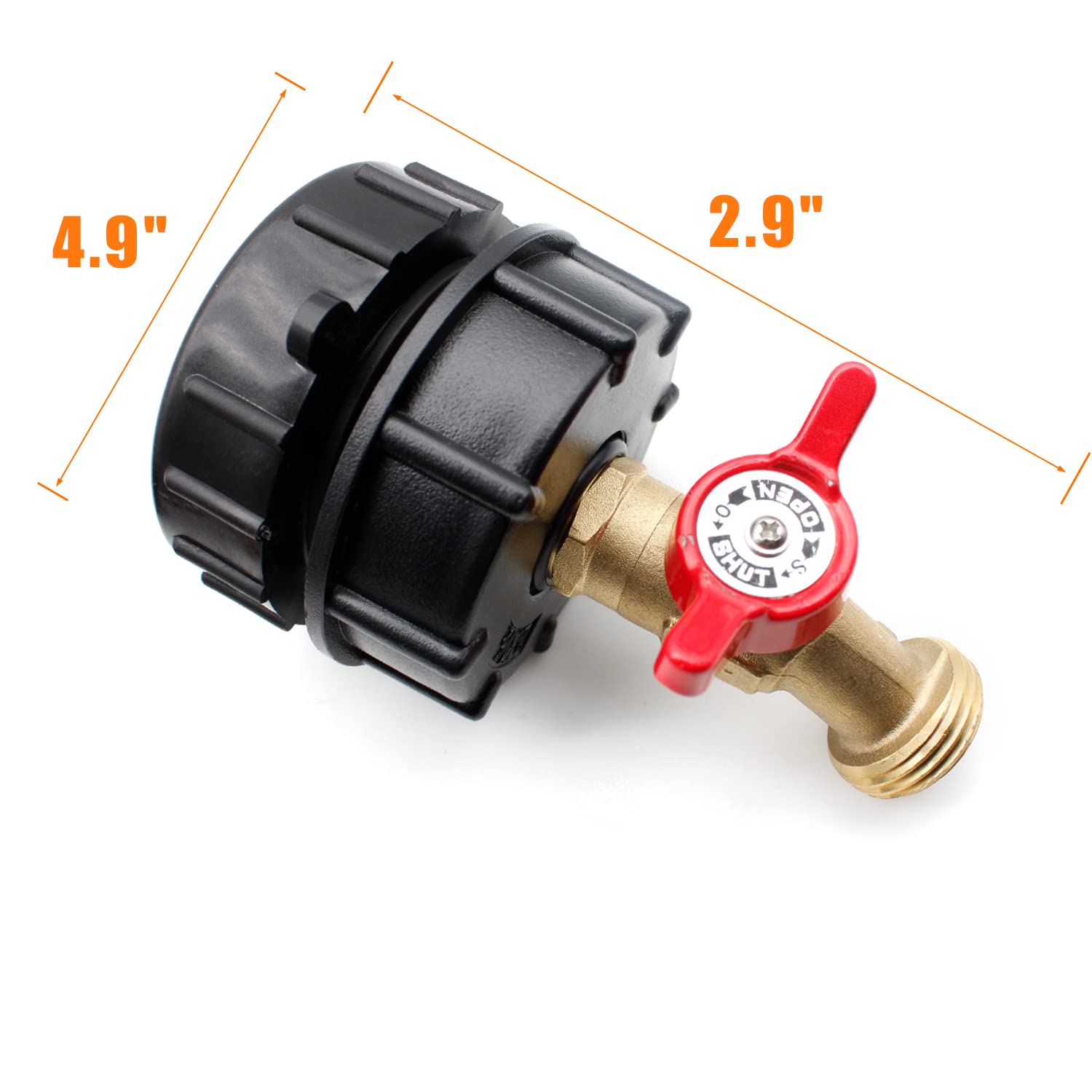 1Pcs IBC Tote Fitting, 275330 Gallon IBC Tote Tank Adapter, Brass Hose