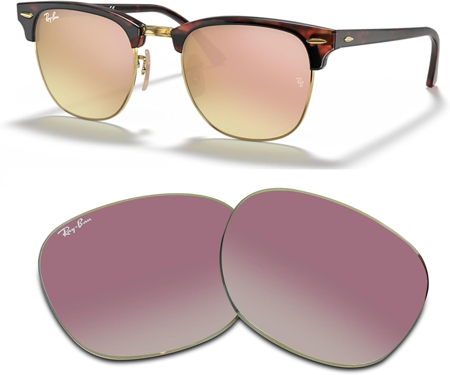 Ray-Ban Original CLUBMASTER RB3016 Replacement Lenses +BUNDLE with ACCESSORY EYEWEAR KIT