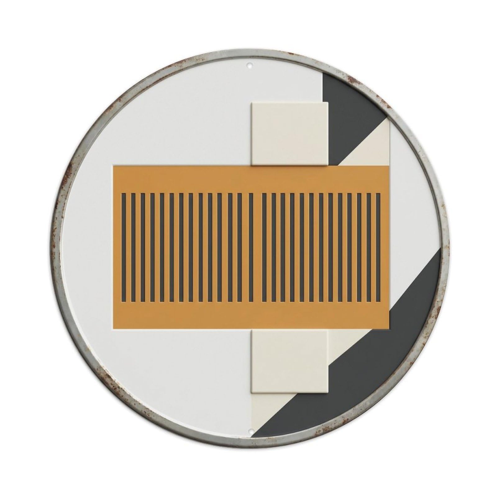 Athens Geometric Temple Travel Metal Tin Sign Plaque Wall Decor for Cafe, Club, Garden Round Metal Poster 8x8Inch