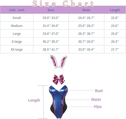 Miniatura 5 de NSPSTT Disfraz de conejo para mujer, disfraz de Dva, traje sexy para cosplay, canción de Hana, trajes de cosplay
