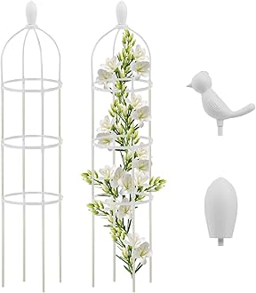 HASTHIP® Garden Plant Support for Climbers - Obelisk Trellis for Climbing Plants - 120CM Plastic Creeper Plant Support - DIY Adjustable Plant Climber Support for Clematis, Climbing Roses, Tomato, Ivy