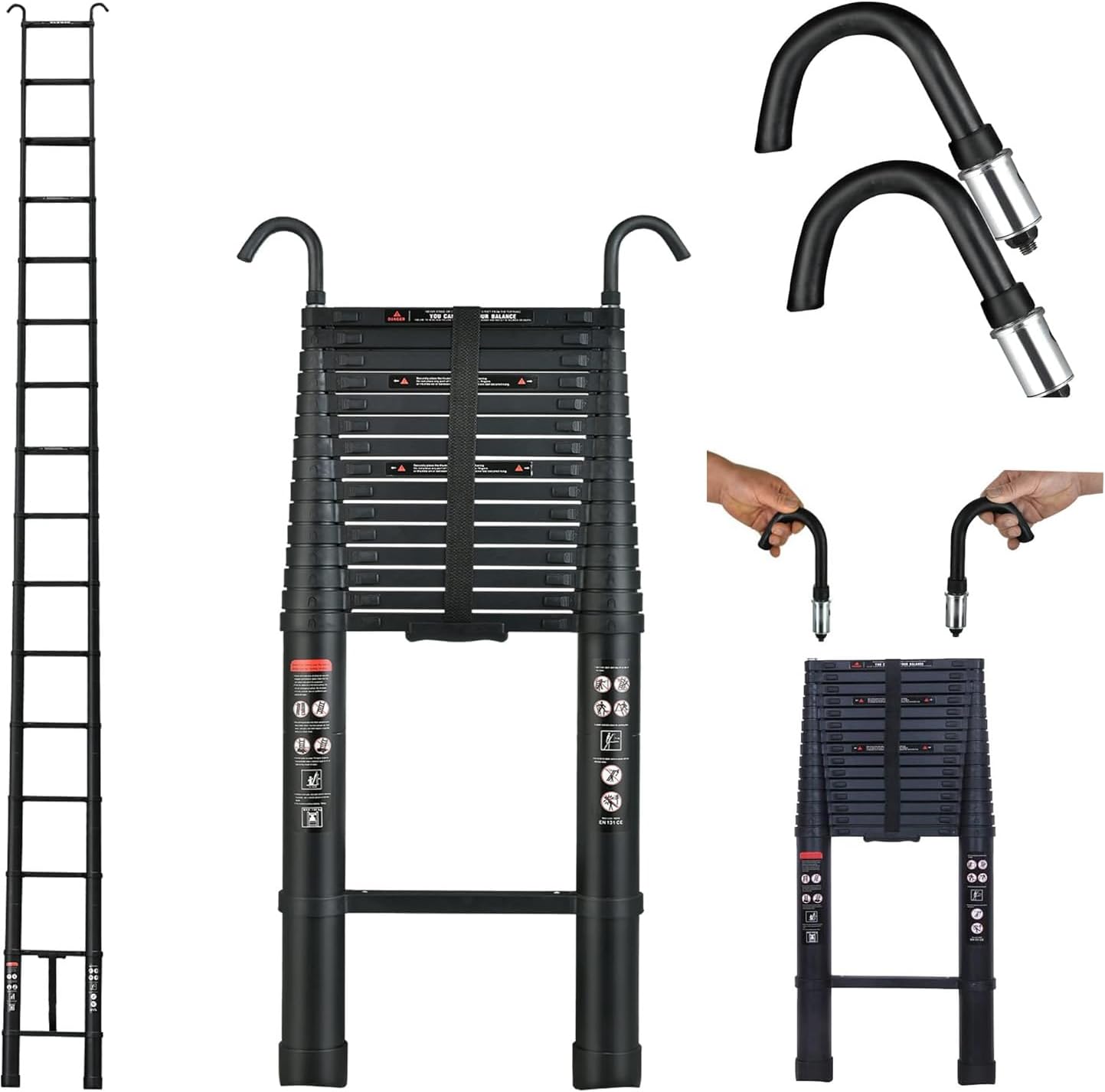 Professional Aluminium Multi Purpose Telescopic Ladder Heavy Duty Extension DIY 6M/20FT