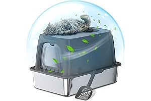 UFO Design Odor Absorbing Stainless Steel Litter Box