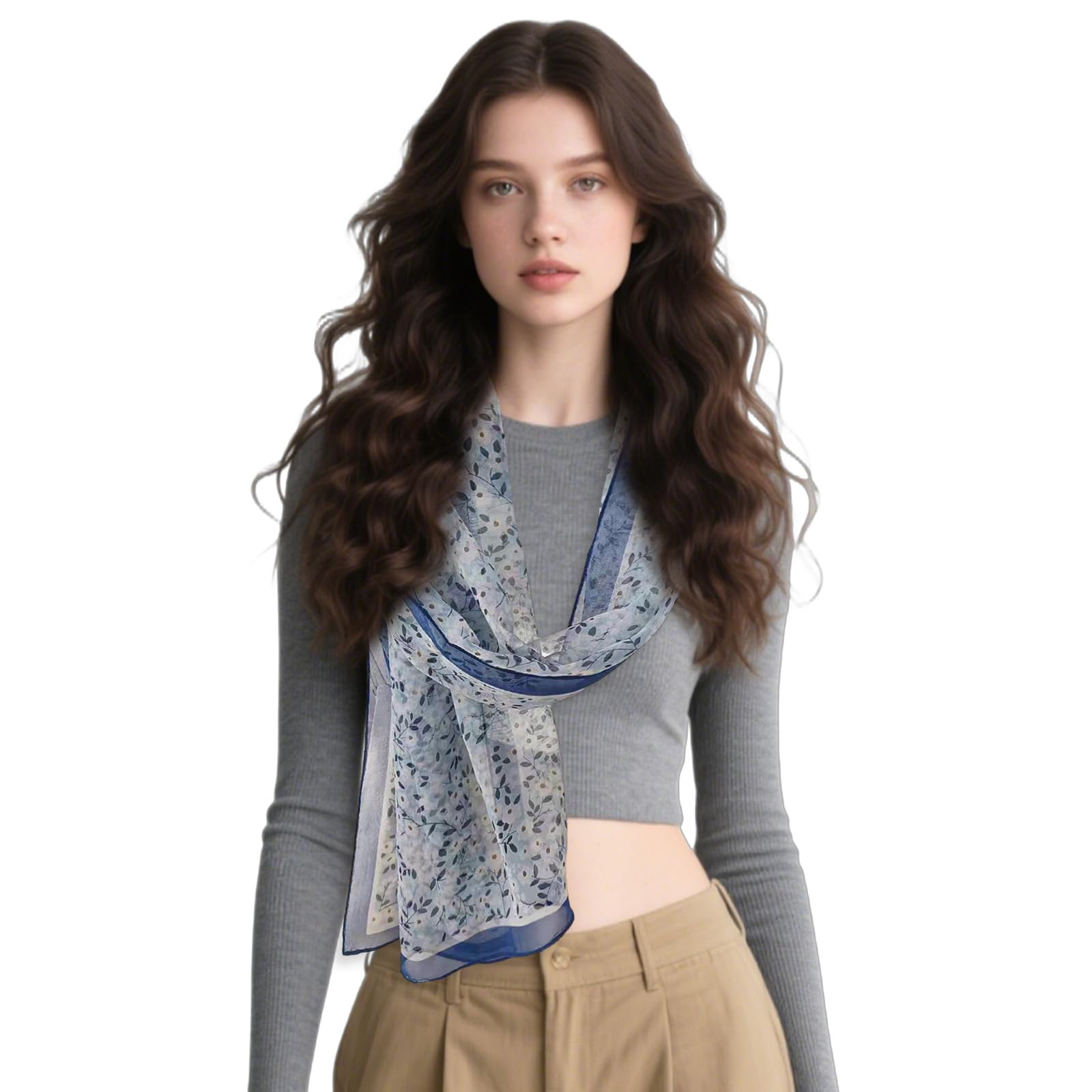 FAIRYGATE Chiffon Schal Seiden Tuch im Punkte Design Hochwertiger Schal für Damen Mädchen Halstuch weicher für Frühjahr Sommer Herbst Winter 20A48