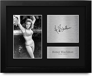 HWC Trading Honor Blackman James Bond Goldfinger Framed Gifts Printed Signed Autograph Picture for Movie Memorabilia Fans - US Letter Size