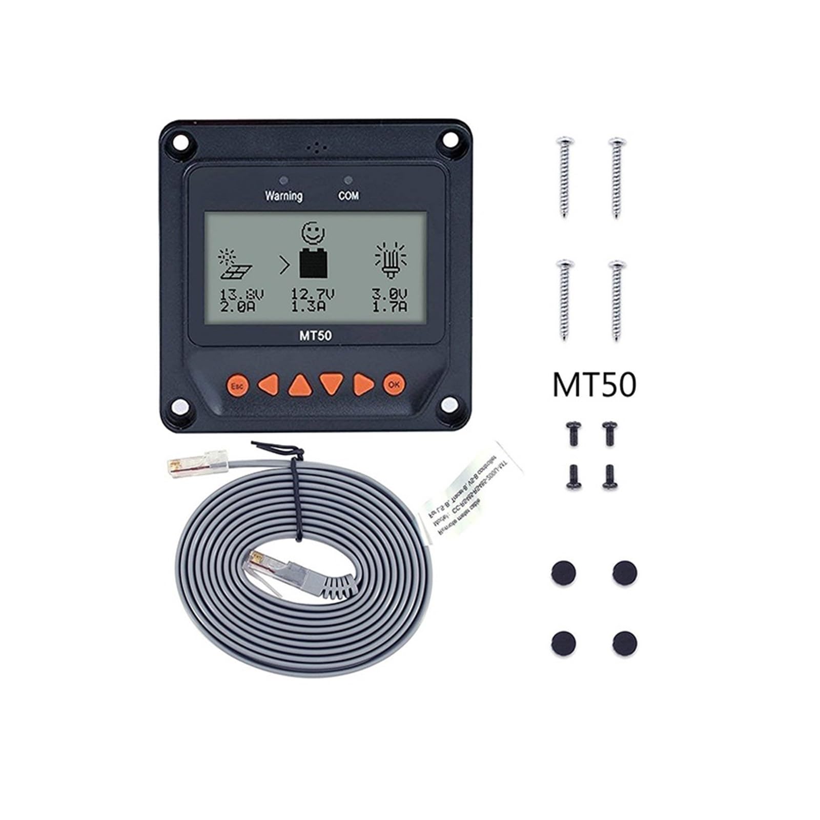 Regolatore di Carica Pannello Solare, Display contatore remoto MT50 for regolatore di Carica Solare MPPT Misuratore remoto Serie MT-50 con Display LCD