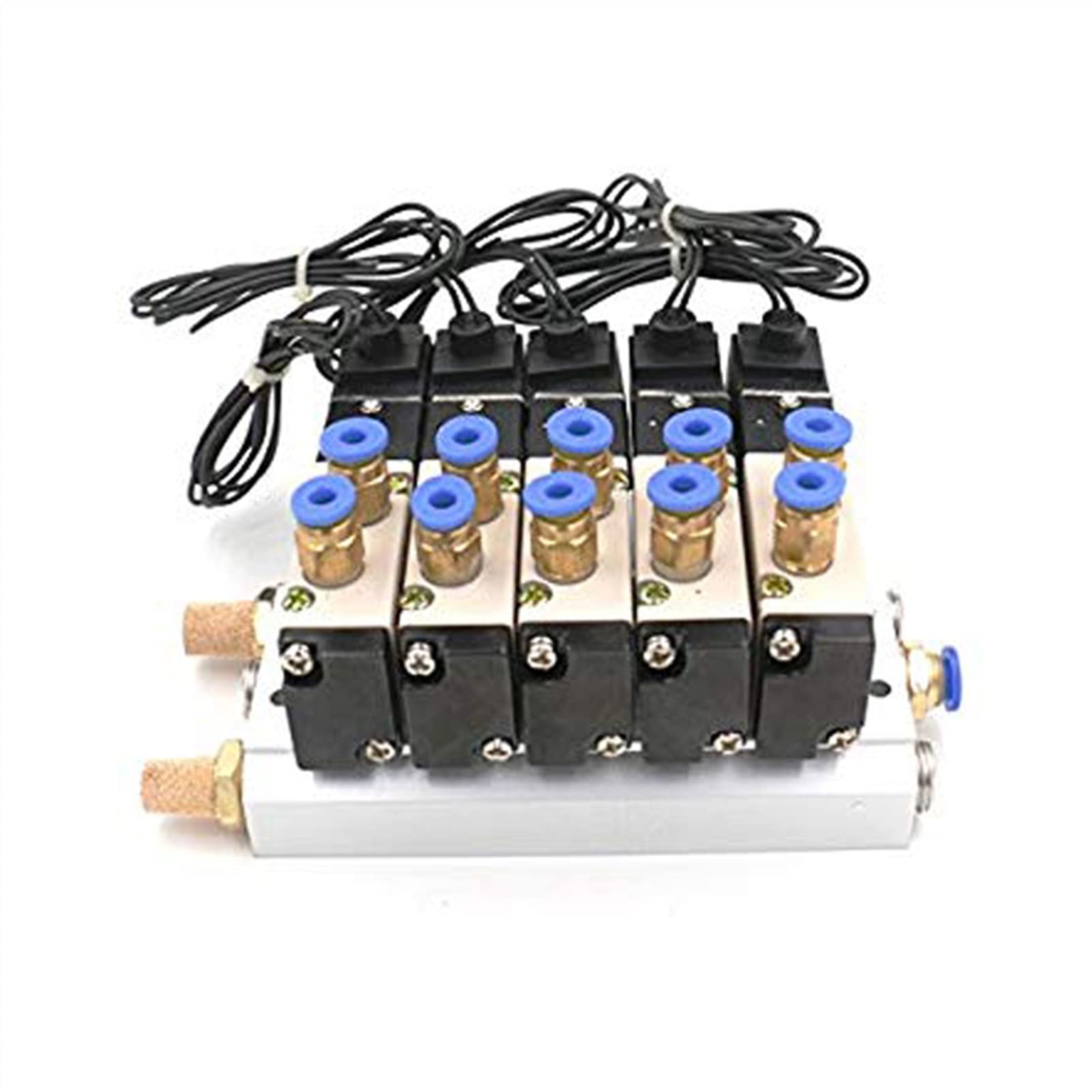 Pneumatyczny zawór elektromagnetyczny DC 12 V, 24 V, 5, 4 V110-06, 4 mm, 6 mm, 8 mm, 10 mm, 12 mm, zestaw podstawy szybkozłączki AC 110 V 220 V 4V110 06, 1 szt. (12 mm, DC12V)