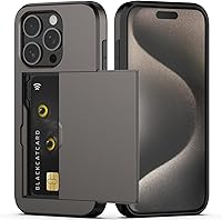 Vista 19 de Nvollnoe Compatible con iPhone 15 Funda con ranura para tarjetas, resistente, protectora de doble capa, a prueba de golpes, ranura oculta