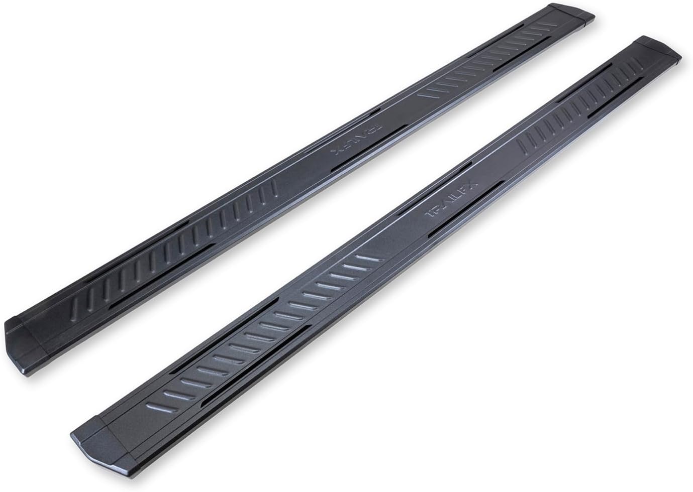 TrailFX Running Boards Fits 2005-2024 Nissan Frontier Crew Cab Powder Coated Titanium Black Aluminum 6.5 Inch Wide Step Area Rocker Panel Mount Set of 2 Nerf Bars TrailFX AL6014B A6 Series