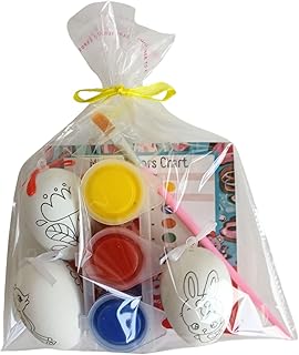 Easter Egg Painting Sets for Kids With Colorable/Washable Eggs, Brush,Colors, Mixing Chart, Spring Paint Set (Plastic Coloring Eggs Set)