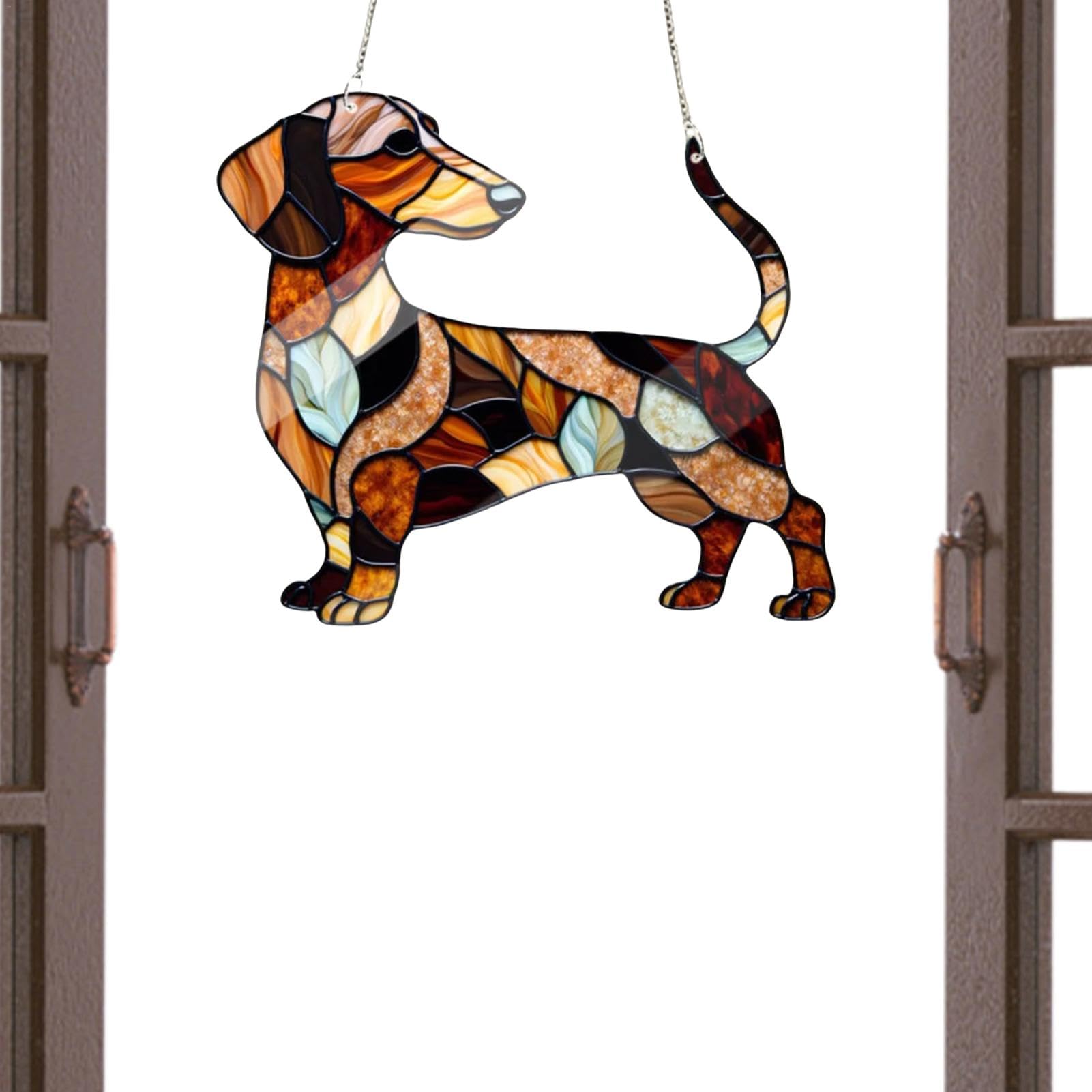 Hondenbeeldje Tekkel, Dashond - - kleurrijke meubelen, wanddecoraties en glasobjecten