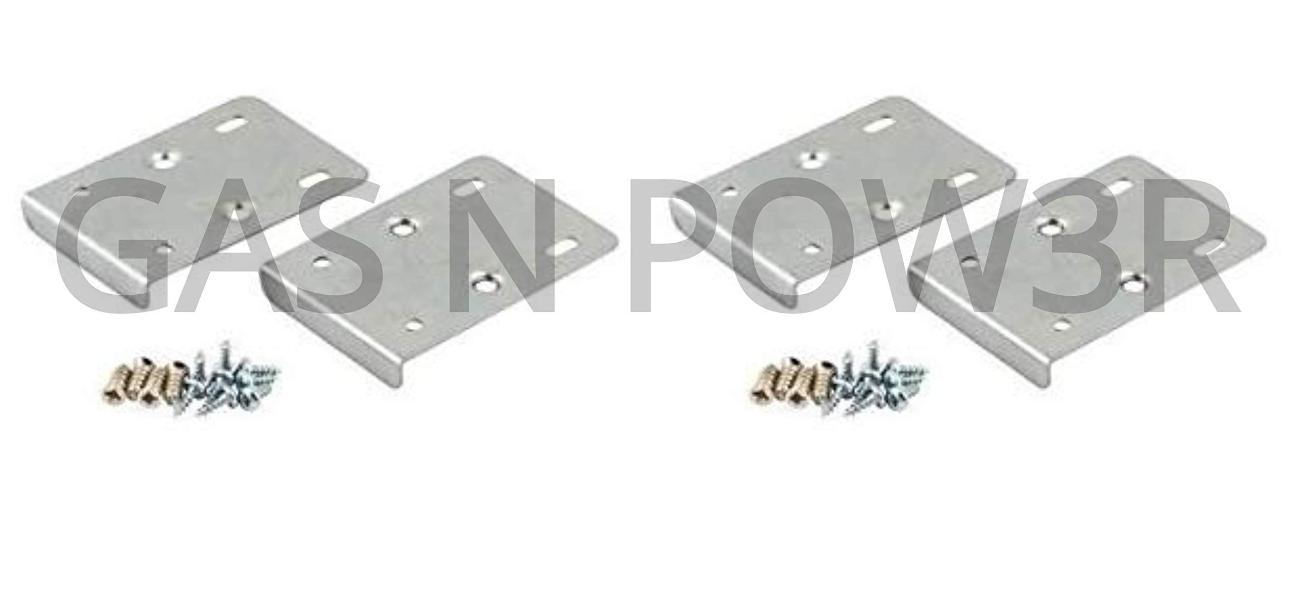 Gas N Pow3r Silver Kitchen Cupboard Door Hinge Repair Kit Includes Plates And Fixing Screws - X4