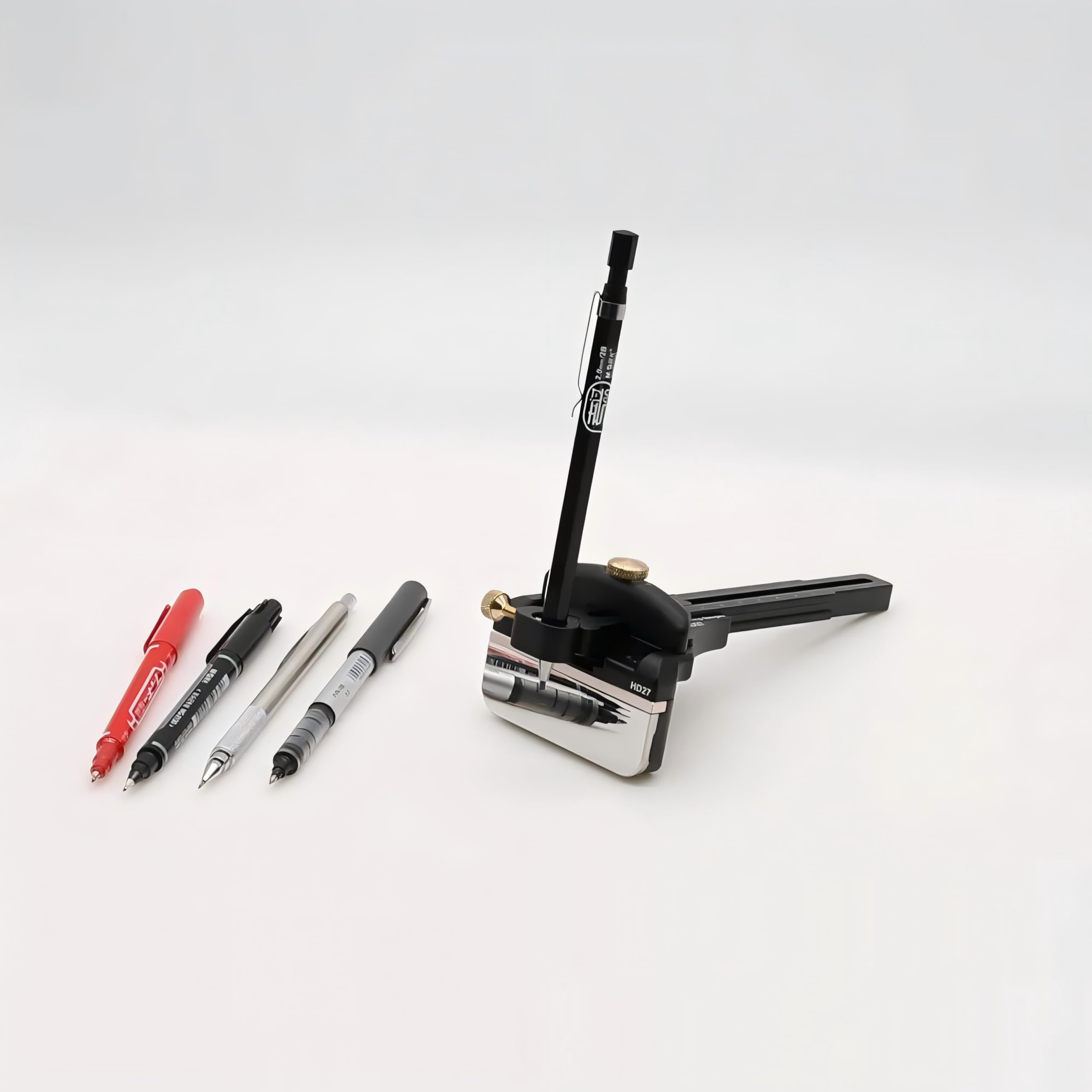 HONGDUI Marcador métrico e imperial de doble escala HD27, herramientas de marcado, con un diámetro de plataforma colgante de menos de 11 mm, se puede instalar un bolígrafo