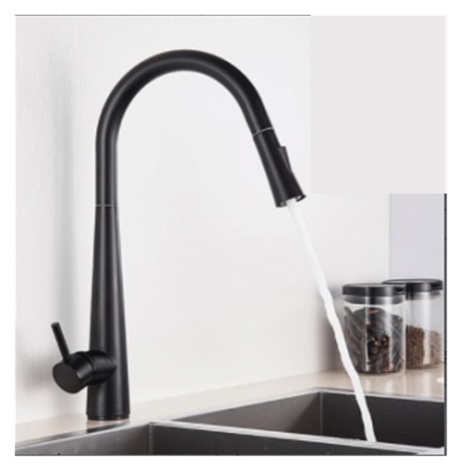 Mitigeur chaud et froid Matte Black A robinet de cuisine design à commande tactile