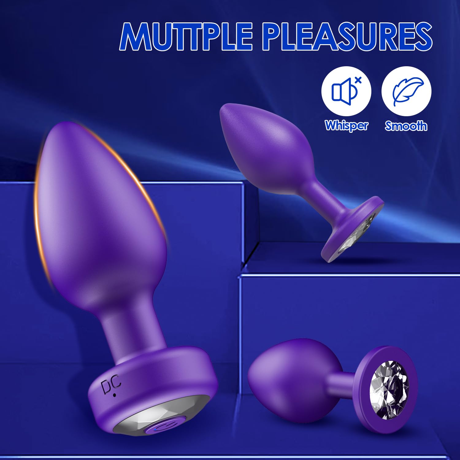 Anal Plug Sex Toys Vibrator 3-Piece Silicone Training Kit with Remote Control, 10 Vibration Modes, Prostate Massager for Men and Women – Black: Purple