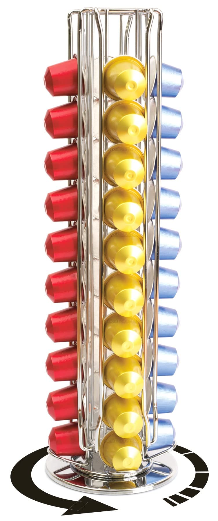 Osiris CH0015 - Portacapsule rotary in metallo acciaio inossidabile per Nespresso 40 capsule Stand porta capsule di caffè