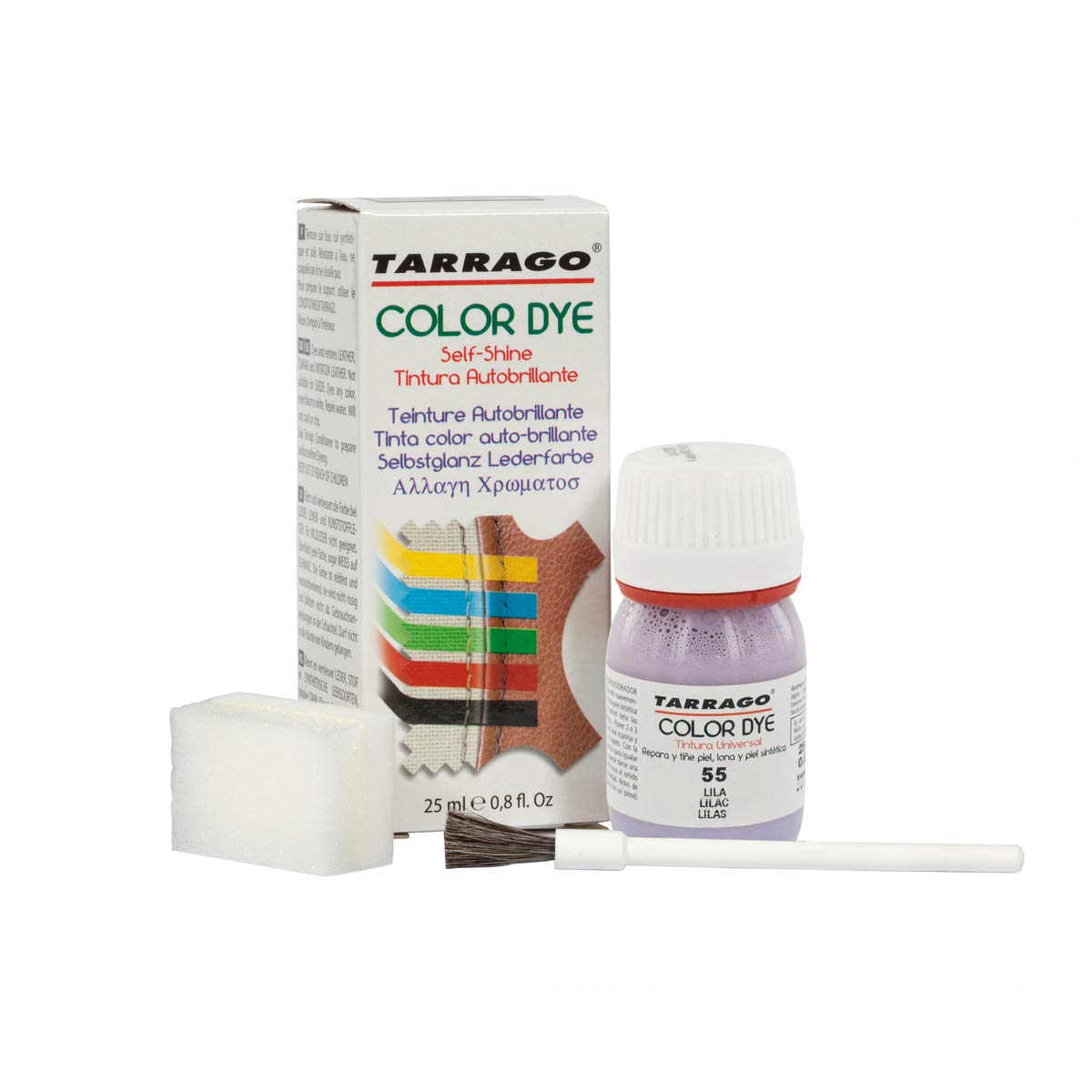 Tinte para Zapatos y Bolsos de Cuero y Textil con Esponja y Brocha | Cubre Rozaduras y Desgastes del Calzado | Gama de 90 colores — view 48