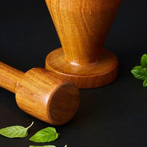 Miniatura 3 de Nicaragua - Mortero y mortero estrecho de madera natural tropical