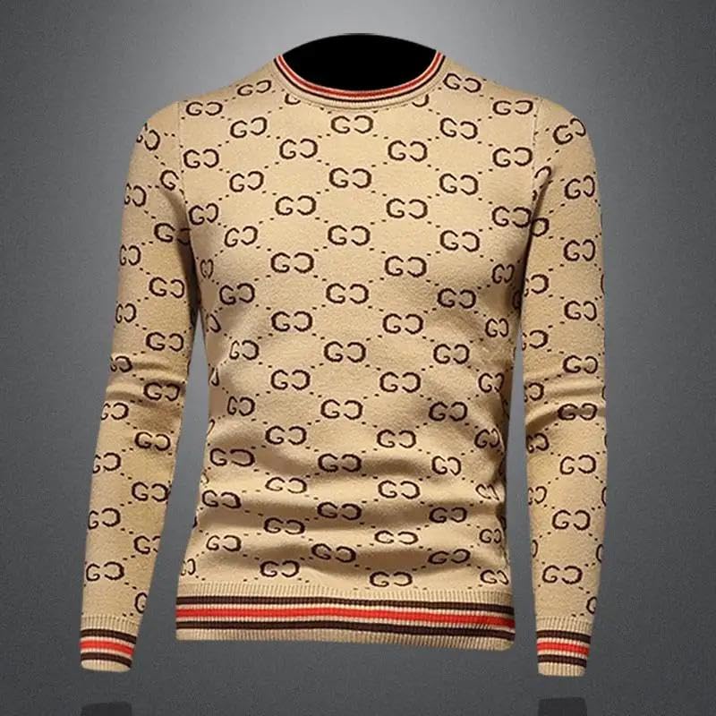 Xingfenly Autumn Design Men' Knitted Sweater Winter Luxury Casual Striped Male Warm Sweaters2