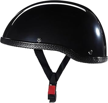 Small and Light DOT Approved German Style Motorcycle Helmet,Low Profile Cool Half Shell Bicycle Retro Scooter Moped Bike Skull Cap Beanie ATV Helmets for Adults Men and Women
