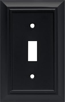 Franklin Brass Architectural 1-Pack Decorative Light Switch Cover Wall Plate Matte Black 1-Gang Toggle Guards Electrical Outlet 64219