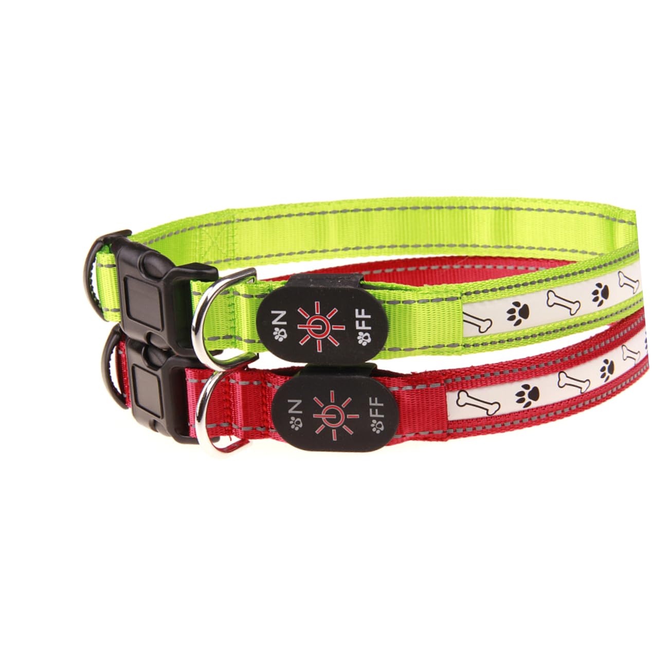 FOMIYES 3piezas Collar Led para Luz Intermitente De Seguridad para Paseos Recargable por USB Diseño De De