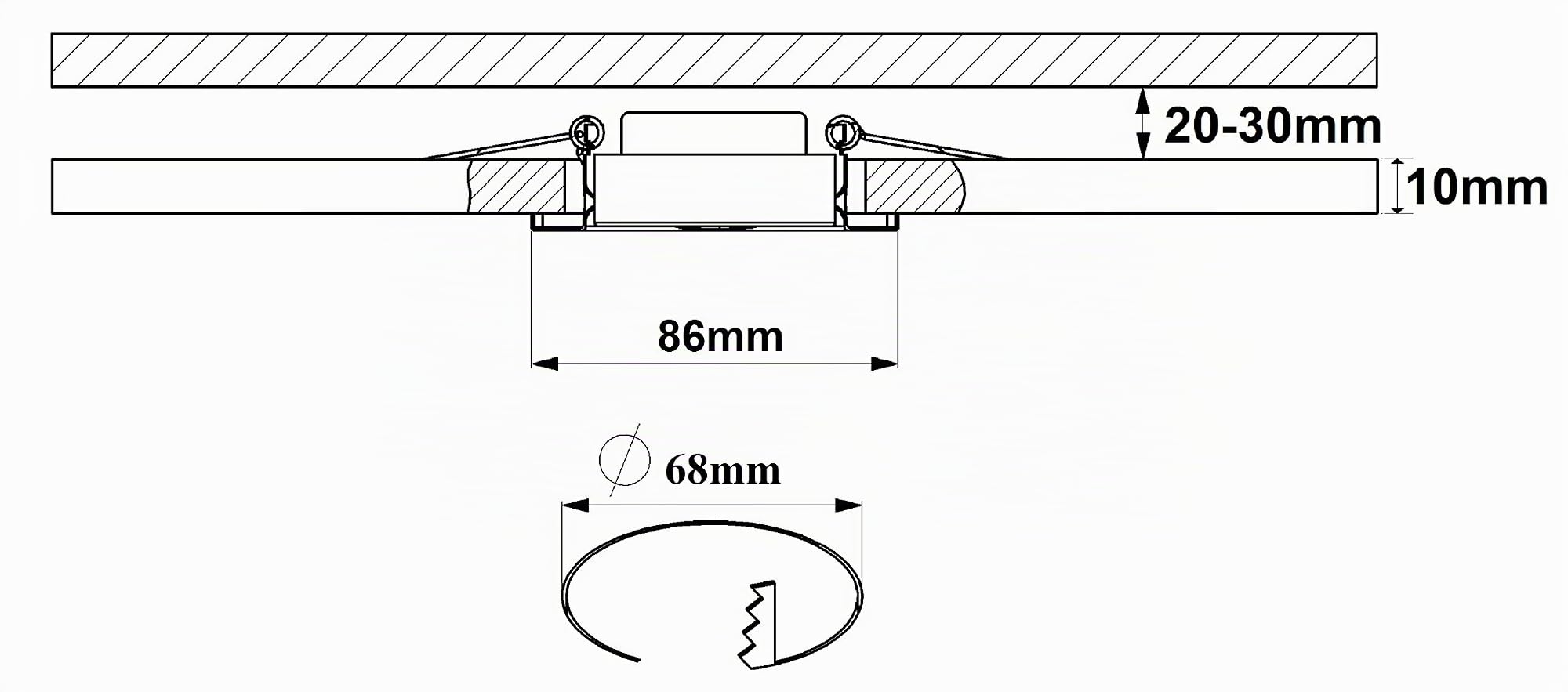Trango 10er Pack MO15SD*10 Ultra flach 5Watt 3 Stufen dimmbar LED Modul 3000K warmweiß zum Austauschen GU10 & MR16 Leuchtmittel, Einbauleuchten, Deckenstrahler, Einbaustrahler, Deckenleuchte