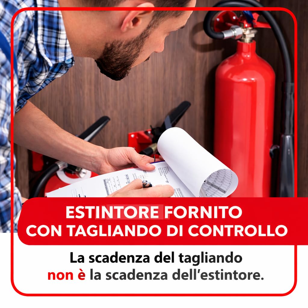 ESTINTORE POLVERE KG 6 + PIANTANA PORTA ESTINTORE + VIENE FORNITO CON TAGLIANDO DI CONTROLLO