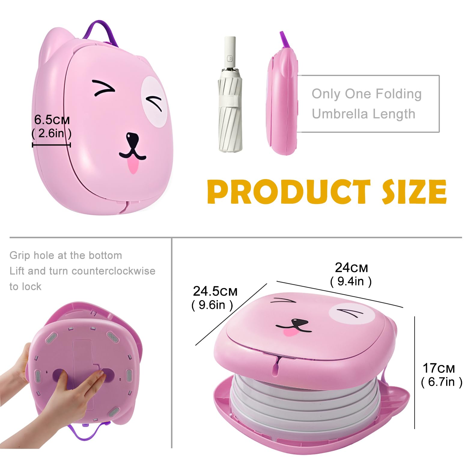 Travel Potty for Toddler Portable Foldable Potty Training Toilet for Boys Girls Baby Kids Children Indoor Outdoor,Pink - Image 2