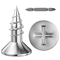 Vista 10 de (600 piezas) #6x3/4 Tornillo de madera rápido de metal autorroscante cabeza plana 304 acero inoxidable